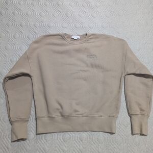 Alexander McQueen Men's Oversized Khaki Crew Neck Sweatshirt - Size Medium